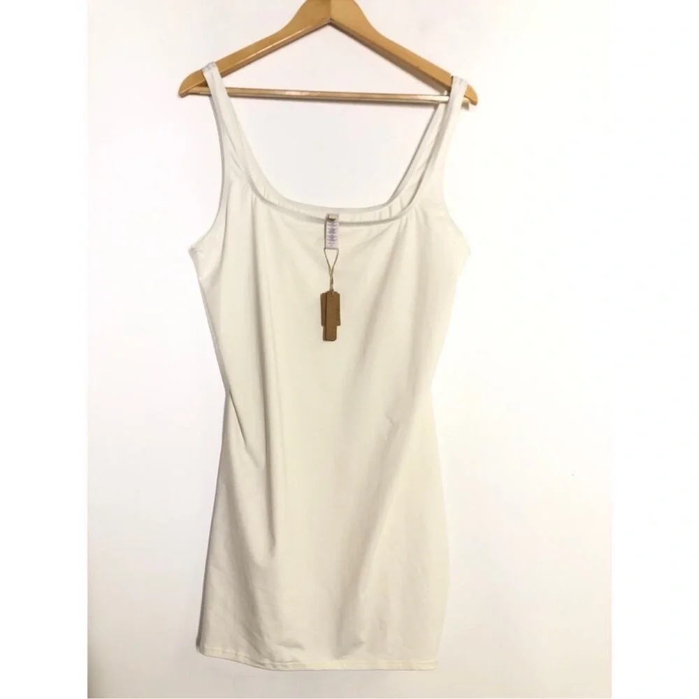 SKIMS (C4) Signature Swim Tank Dress Marble White NWT Size M